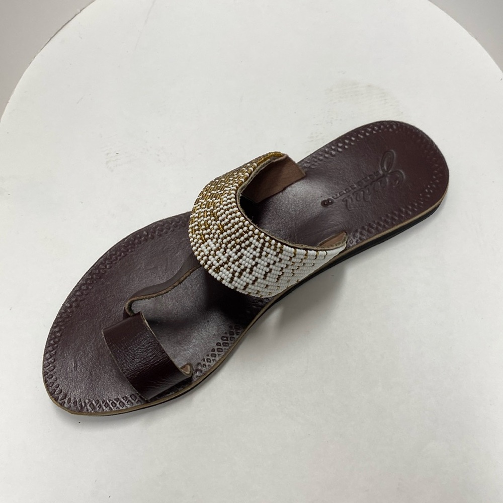 Seeded by Anthropology beaded sandal size 8